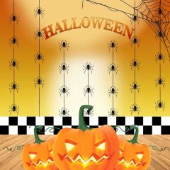Spider Webcob Pumpkin Photography Scenery Backdrop Halloween Theme Banner BCE-162