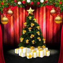 Heart Bell Star Gift Photography Scenery Backdrop Christmas Theme Banner BCE-163