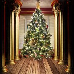 Tree Pillar Goddess Photography Scenery Backdrop Christmas Theme Banner BCE-173