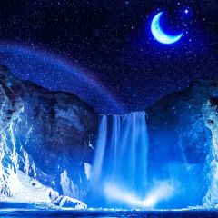 Moon Fall Rainbow Photography Scenery Backdrop Night Theme Banner BCE-178