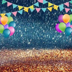Flag Balloon Earth Photography Scenery Backdrop Birthday Party Theme Banner BCE-183