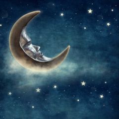 Moon Star Galaxy Photography Scenery Backdrop Night Theme Banner BCE-189