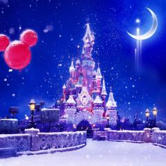 Snow House Balloon Photography Scenery Backdrop Snow Theme Banner BCE-194