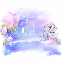 Flower Mushroom Castle Photography Scenery Backdrop Flowers Theme Banner BCE-201