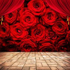 Wedding Celebration Rose Photography Scenery Backdrop Flowers Theme Banner BCE-209