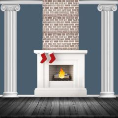 Sock Fireplace Brick Pillar Photography Scenery Backdrop Christmas Theme Banner BCE-222