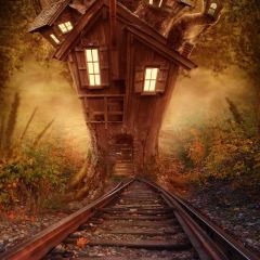 House Light Track Photography Scenery Backdrop Nature Theme Banner BCE-236