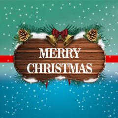 Mistletoe Wood Bell Photography Scenery Backdrop Christmas Theme Banner BCE-237