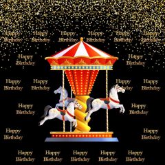 Carousel Birthday Photography Scenery Backdrop Birthday Party Theme Banner BCE-238