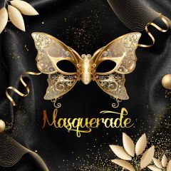 Mask Leaves Bell Photography Scenery Backdrop Birthday Party Theme Banner BCE-269