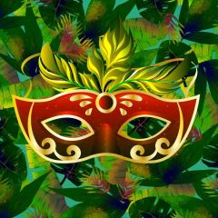 Mask Leaves Photography Scenery Backdrop Birthday Party Theme Banner BCE-272