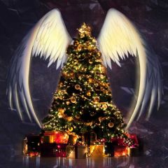 Pine Tree Wing Gifts Photography Scenery Backdrop Christmas Theme Banner BCE-277