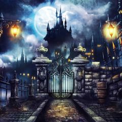 Building Brick Photography Scenery Backdrop Halloween Theme Banner BCE-284