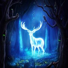 Deer Darkness Tree Photography Scenery Backdrop Christmas Theme Banner BCE-293