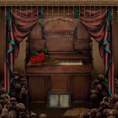 Piano Flower Photography Scenery Backdrop Indoor Theme Banner BCE-295