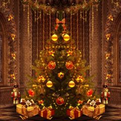 Mistletoe Toy Present Photography Scenery Backdrop Christmas Theme Banner BCE-301