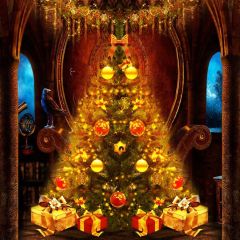 Cedar Chair Gleaming Photography Scenery Backdrop Christmas Theme Banner BCE-302