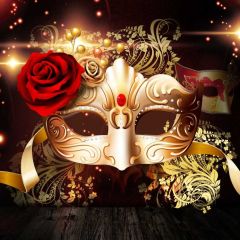 Rose Mask Photography Scenery Backdrop Masquerade Theme Banner BCE-315