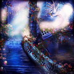 Garland Stairs Photography Scenery Backdrop Night Theme Banner BCE-322