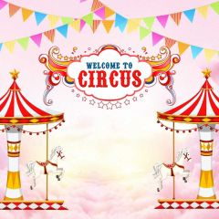 Circus Flag Photography Scenery Backdrop Circus Show Theme Banner BCE-358