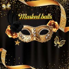 Mask Masquerade Photography Scenery Backdrop Masquerade Theme Banner BCE-370