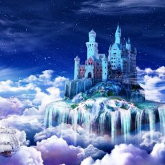 Castle Fall Photography Scenery Backdrop Fantasy Theme Banner BCE-375