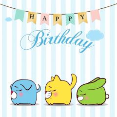 Birthday Cartoon Photography Scenery Backdrop Birthday Party Theme Banner BCE-384