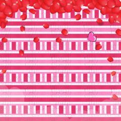 Pink Heart Strips Photography Scenery Backdrop Birthday Party Theme Banner BCE-414