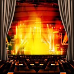 Stage Curtain Light Photography Scenery Backdrop Music Dance Theme Banner BCE-416