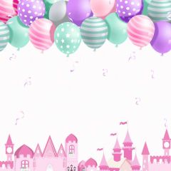 Birthday Balloon Buildings Photography Scenery Backdrop Birthday Party Theme Banner BCE-426