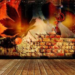 Brick Wall Floor Photography Scenery Backdrop Wall Theme Banner BCE-427