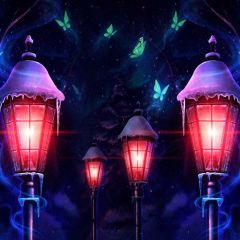 Light Dark Insect Photography Scenery Backdrop Night Theme Banner BCE-432