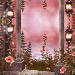Light Pillar Flower Photography Scenery Backdrop Arches or Pillars Theme Banner BCE-433