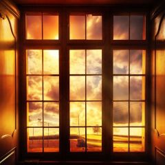 Sunset Window Light Photography Scenery Backdrop Balcony Landscape Theme Banner BCE-450