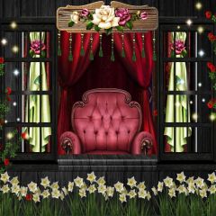 Armchair Flower Window Photography Scenery Backdrop Indoor Theme Banner BCE-459