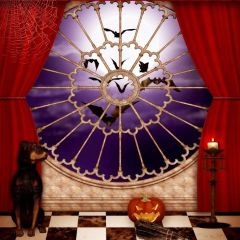 Pumpkin Lantern Curtain Photography Scenery Backdrop Halloween Theme Banner BCE-487