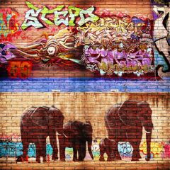 Graffiti Animal Photography Scenery Backdrop Graffiti Theme Banner BCE-496