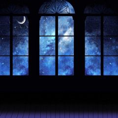 Moon Window Photography Scenery Backdrop Night Theme Banner BCE-500