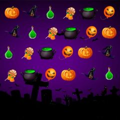 Halloween Balloon Coffin Photography Scenery Backdrop Halloween Theme Banner BCE-524