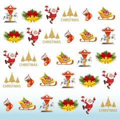 Christmas Santa Sleigh Boot Photography Scenery Backdrop Christmas Theme Banner BCE-530