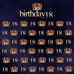 Birthday Pattern Crown Photography Scenery Backdrop Birthday Party Theme Banner BCE-536