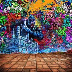 Monkey Graffiti Colors Photography Scenery Backdrop Graffiti Theme Banner BCE-546