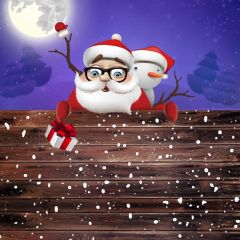 Christmas Santa Floor Photography Scenery Backdrop Christmas Theme Banner BCE-551