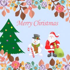 Santa Christmas Tree Photography Scenery Backdrop Christmas Theme Banner BCE-553