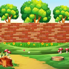 Forest Brick Flower Photography Scenery Backdrop Forest Theme Banner BCE-557