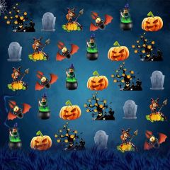 Pumpkin Lantern Coffin Photography Scenery Backdrop Halloween Theme Banner BCE-571
