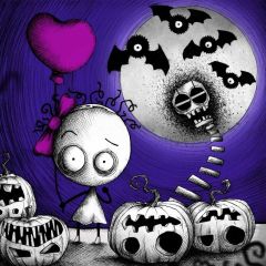 Pumpkin Lantern Skull Animal Photography Scenery Backdrop Halloween Theme Banner BCE-576