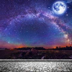 Moon Galaxy Planet Photography Scenery Backdrop Cosmic Space Theme Banner BCE-585