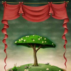 Tree Plant Cloth Photography Scenery Backdrop Cartoon Theme Banner BCE-597