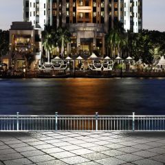 Sea Architecture Rail Photography Scenery Backdrop Ocean Theme Banner BCE-602